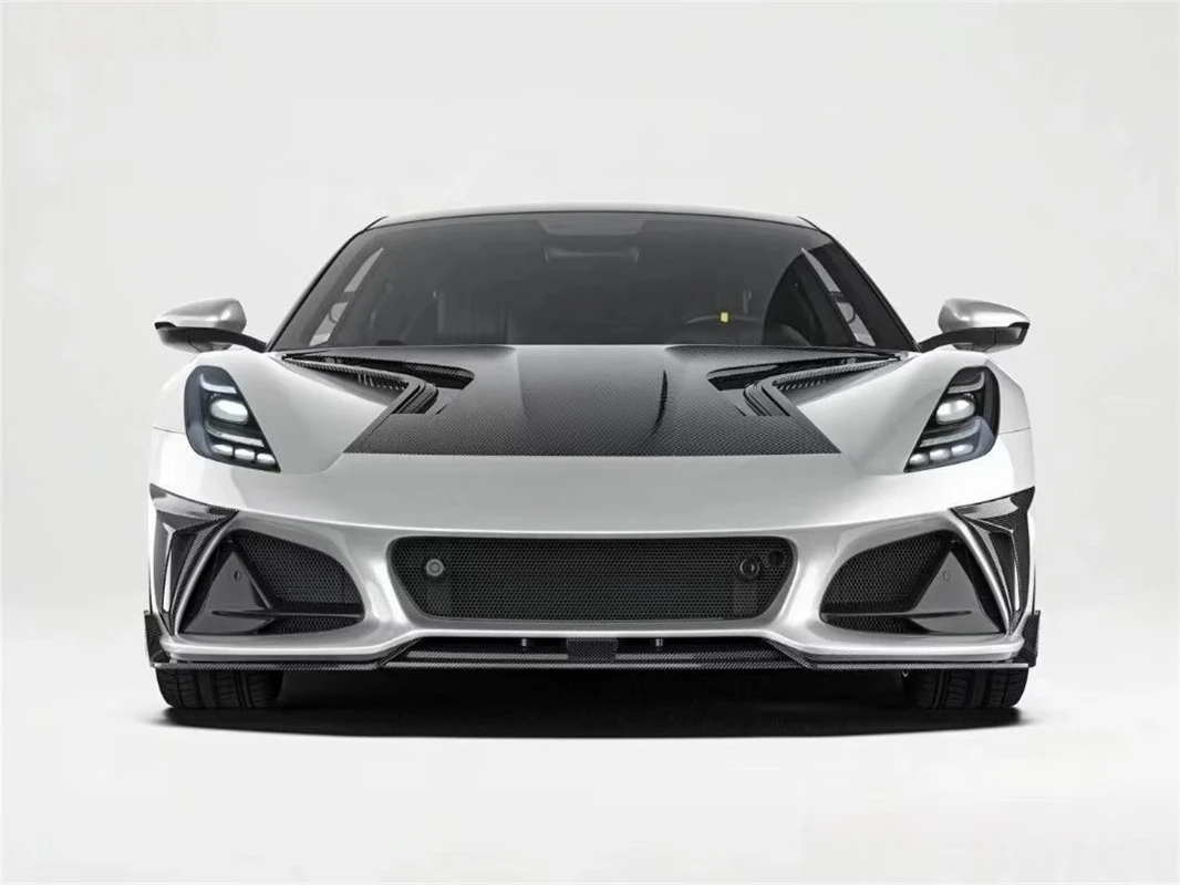 Body Kit PK Style Dry Carbon Fiber Front Lip Hood Side Skirts Rear Diffuser Rear Spoiler for Lotus Emira