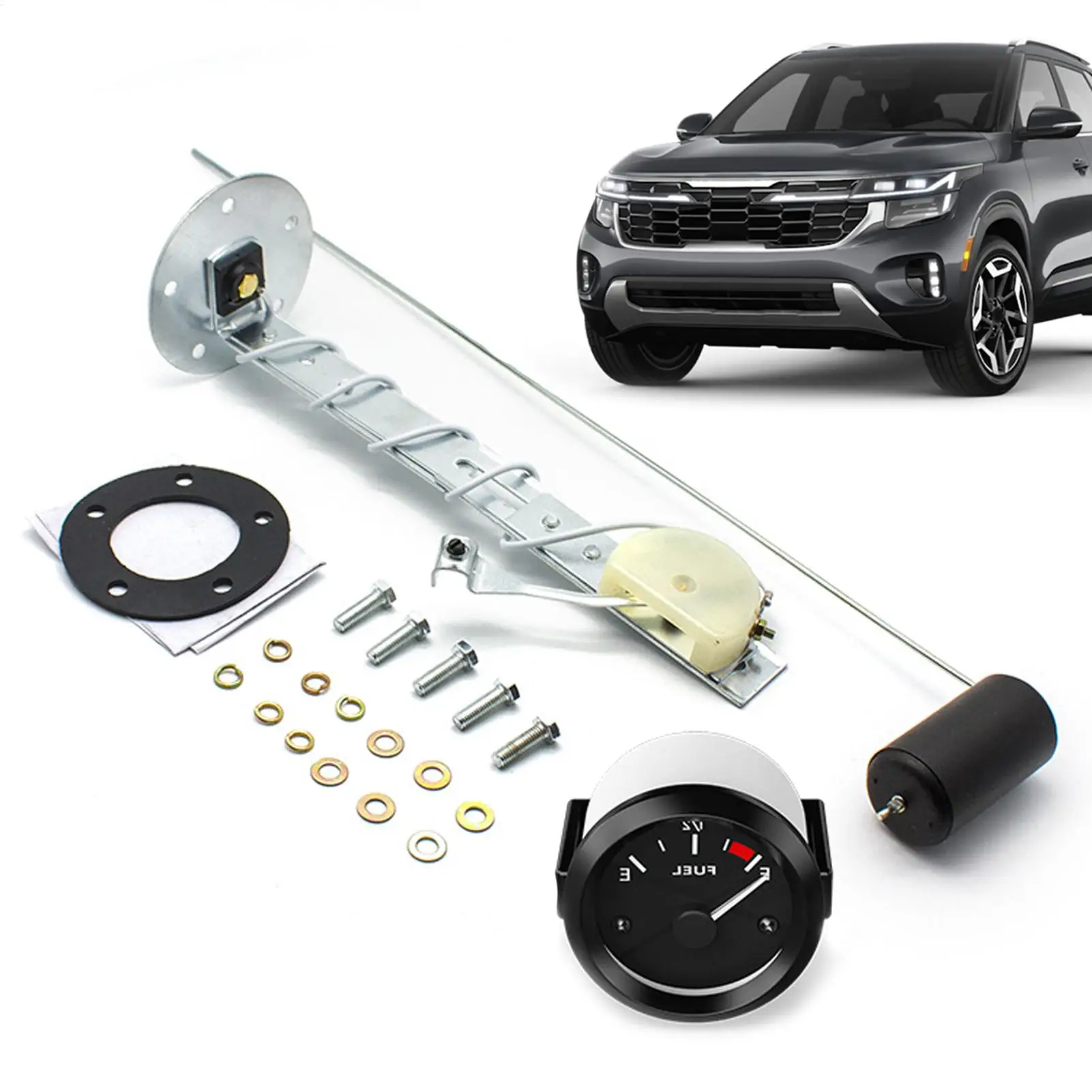 

Car Oil Gauge 12V 2-Inch LED Universal Sending Unit Universal Car Oil Level Gauge for Boat Vehicle RV Convertible Tank Garage