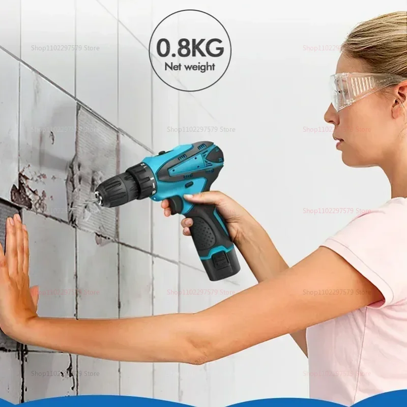 12-V-Akku-Schlagbohrschrauber, Elektro-Schraubendreher, Elektrowerkzeug mit 32 N Drehmoment, kompakte praktische Kfz-Bohrmaschine für Heimwerker-Reparaturen