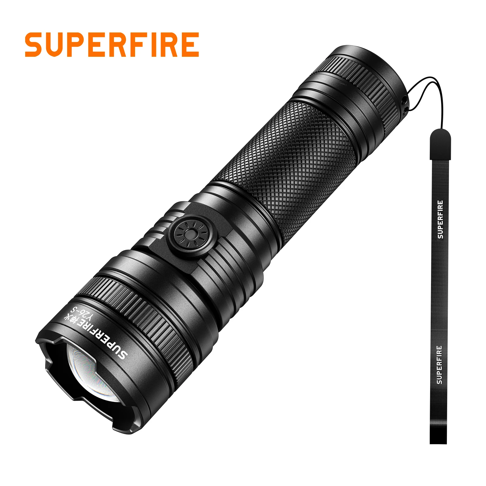 SUPERFIRE Y26 Super Bright Flashlight 1200LM Zoom Torch USB-C Rechargeable 600M Long Range Light Portable for Camping Lantern