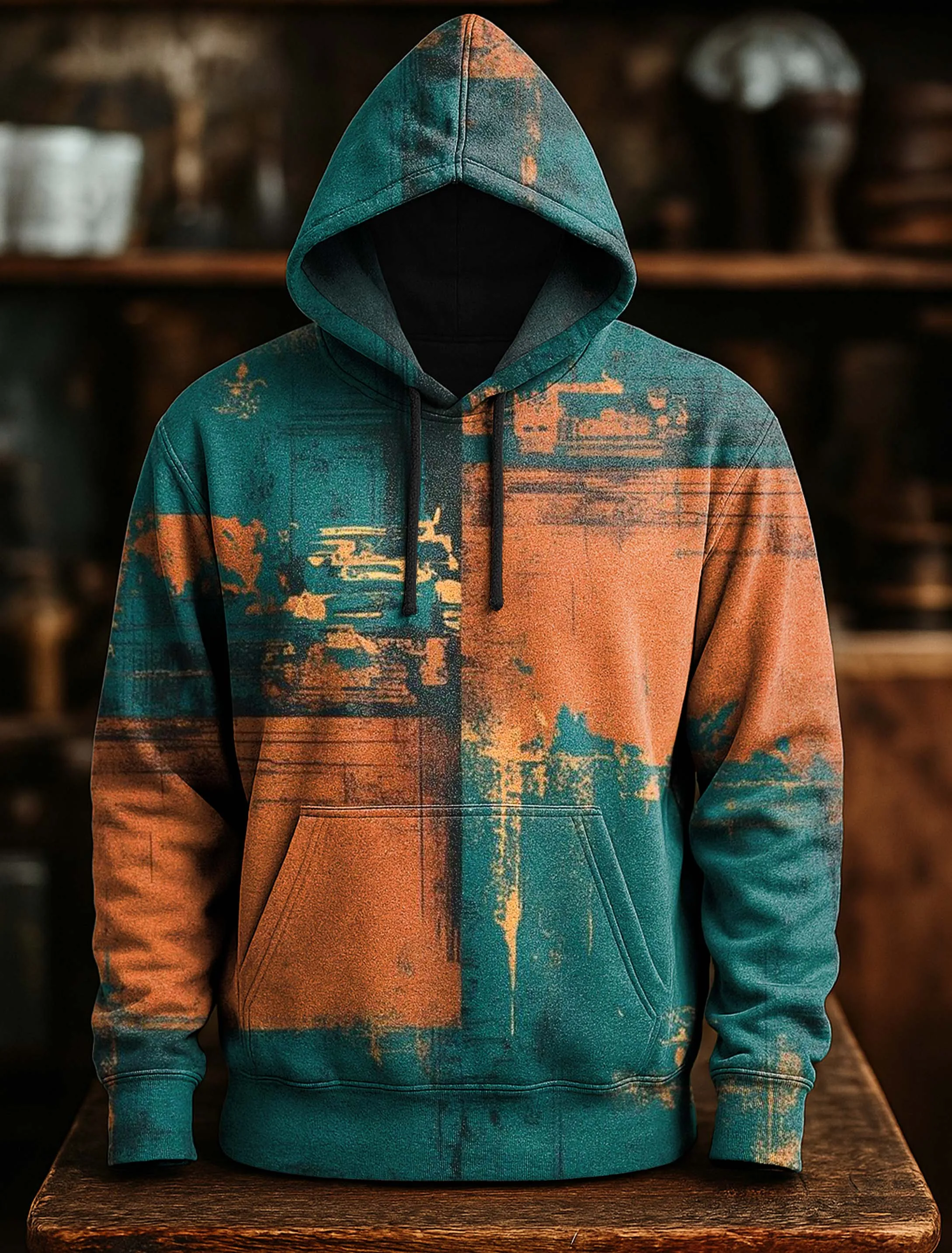 

Мужская разноцветная толстовка с художественным принтом, пуловер с нерегулярным рисунком, городский уличный стиль, удобная одежда на осень-зиму