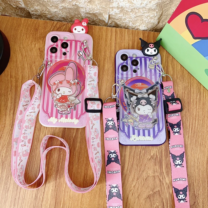 For Samsung Galaxy A17 A07 A16 A06 A26 A56 A04E A05 A05s A15 A25 A35 A55 Dancing Melody Case With Holder Rope