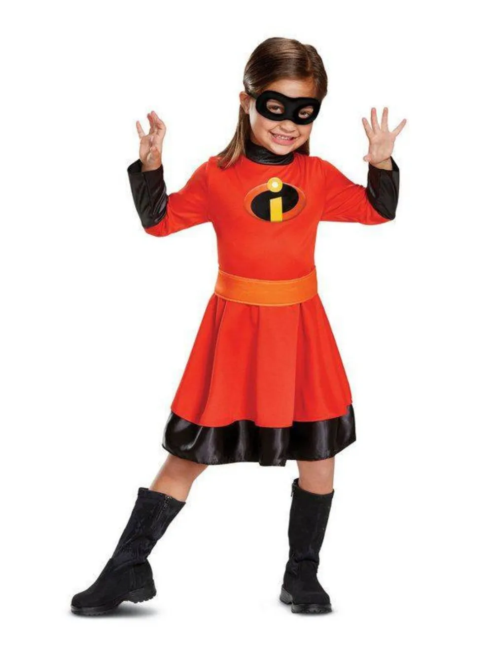 Mono con Falda de Los Increíbles 2 para Bebé Unisex, Disfraz de Lujo para Niña, Mono Rojo de Héroe con Máscara para Halloween, Conjunto de Fiesta de Cosplay