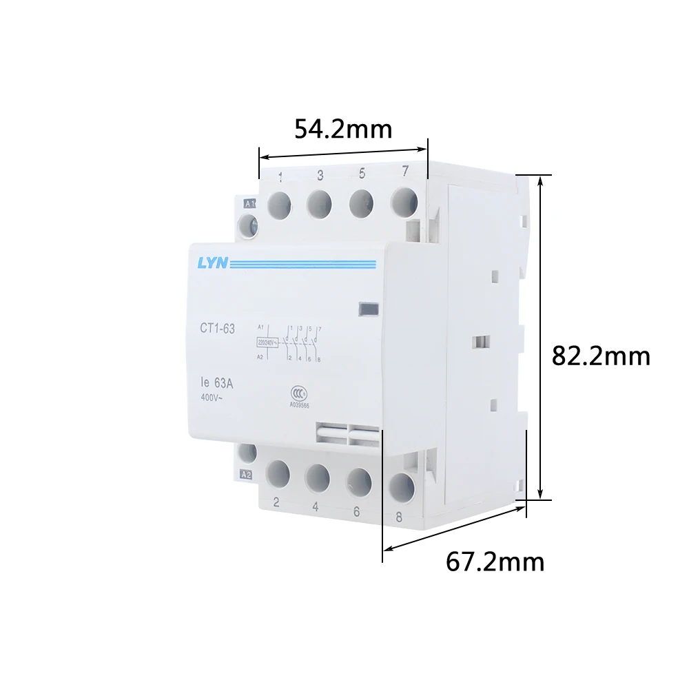 auxiliar de partida KOHTAKTOP 4P 3NO1NC CT1-63 63A 230v 50or60HZ Din rail Household AC Contactor