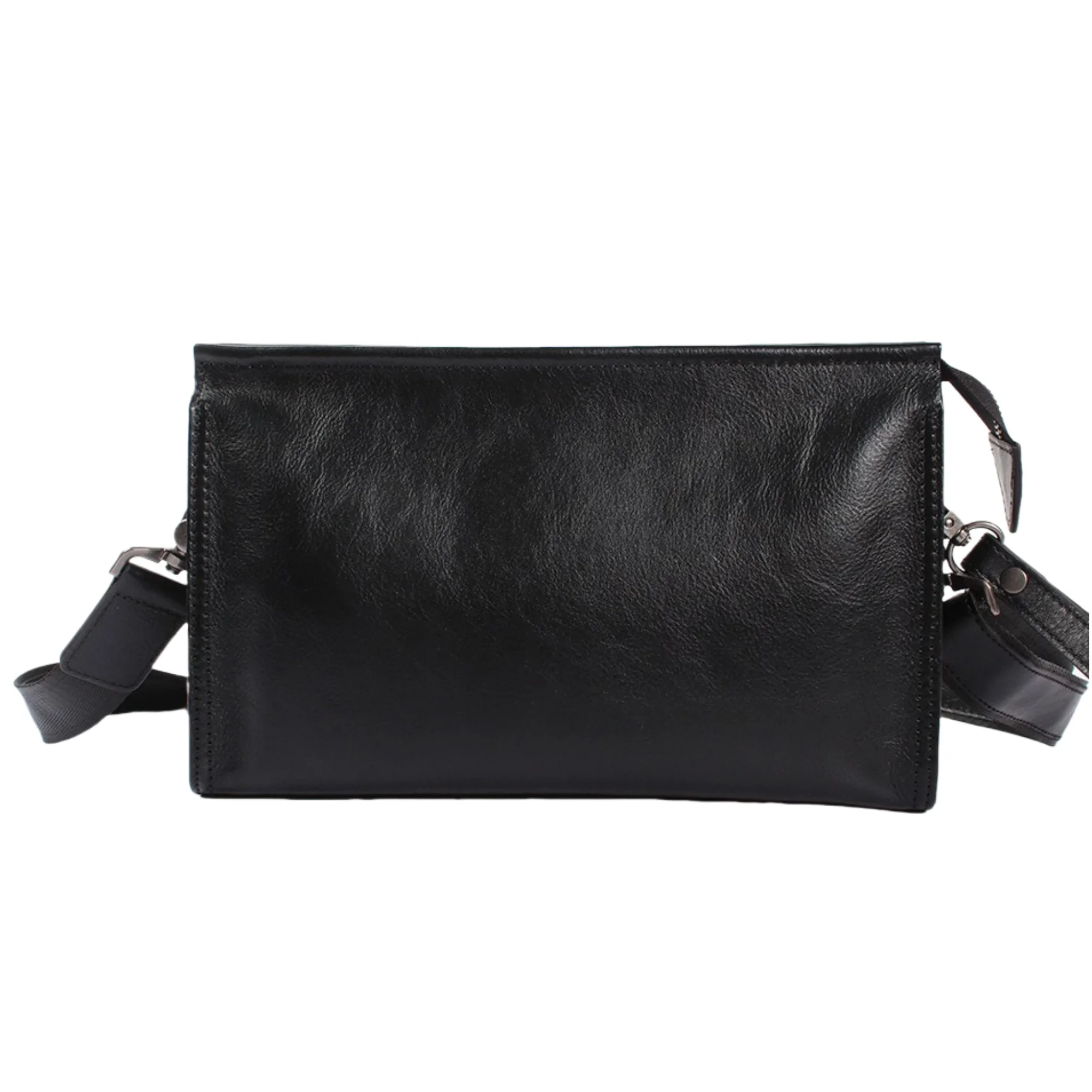 New Men's Genuine Leather Clutch Bag Business Phone Pocket Card Holder Long Wallet for Men Commuter Small Shoulder Crossbody Bag