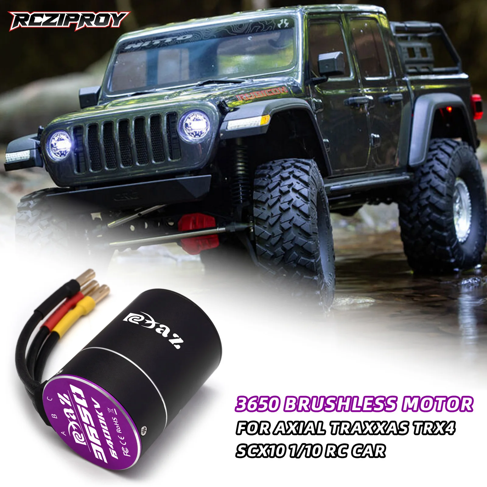 

3650 Waterproof Brushless Motor 2600/3300/4300/5300/6400kv 3.17mm D Axis for 1/8 1/10 RC Car Boat Off-Road AXIAL TRAXXAS SCX10