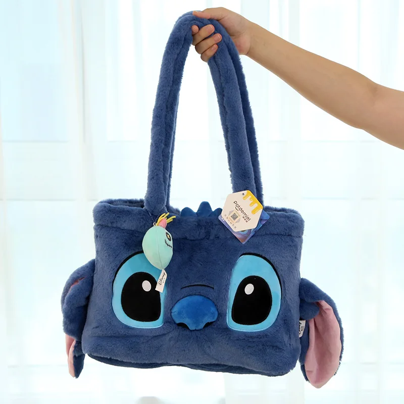 Disney Kawaii Stitch Plush Handbag Send Pendants Leisure Armpit Bag Cartoon & Cute Travel Bags Birthday Gift Girl