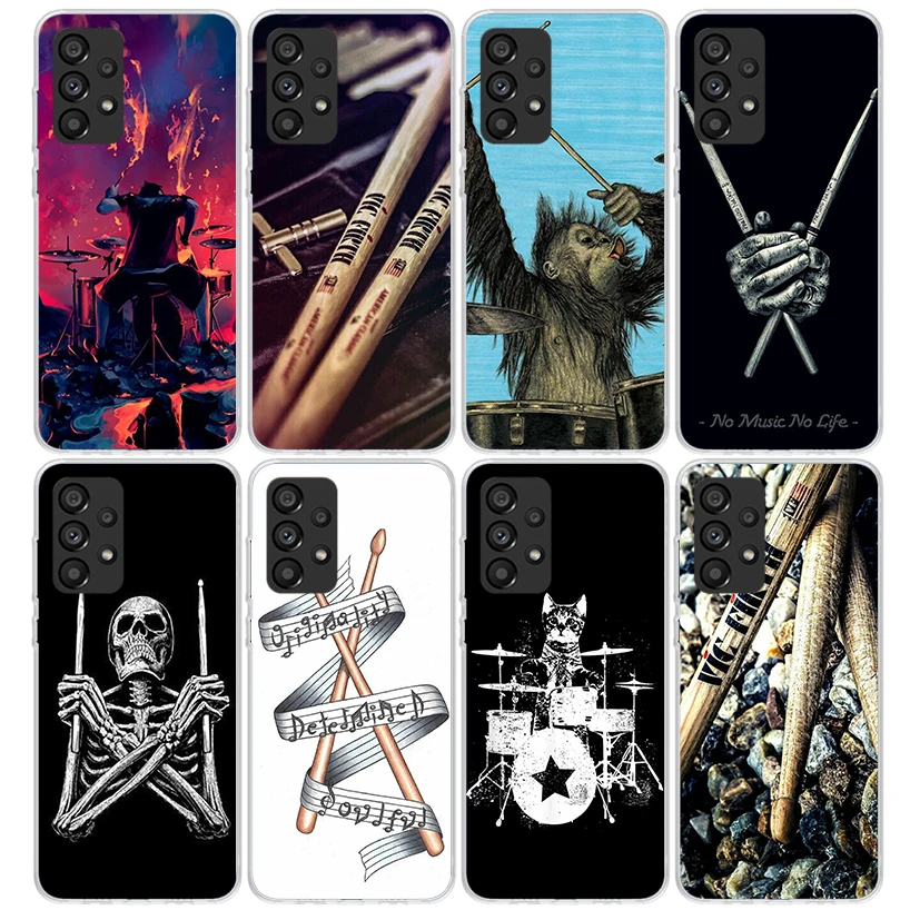 Musical Instrument Drum Rock Phone Case for Samsung Galaxy A15 A25 A35 A55 A14 A24 A34 A54 A13 A23 A33 A53 A12 A22 A32 A52 A05S