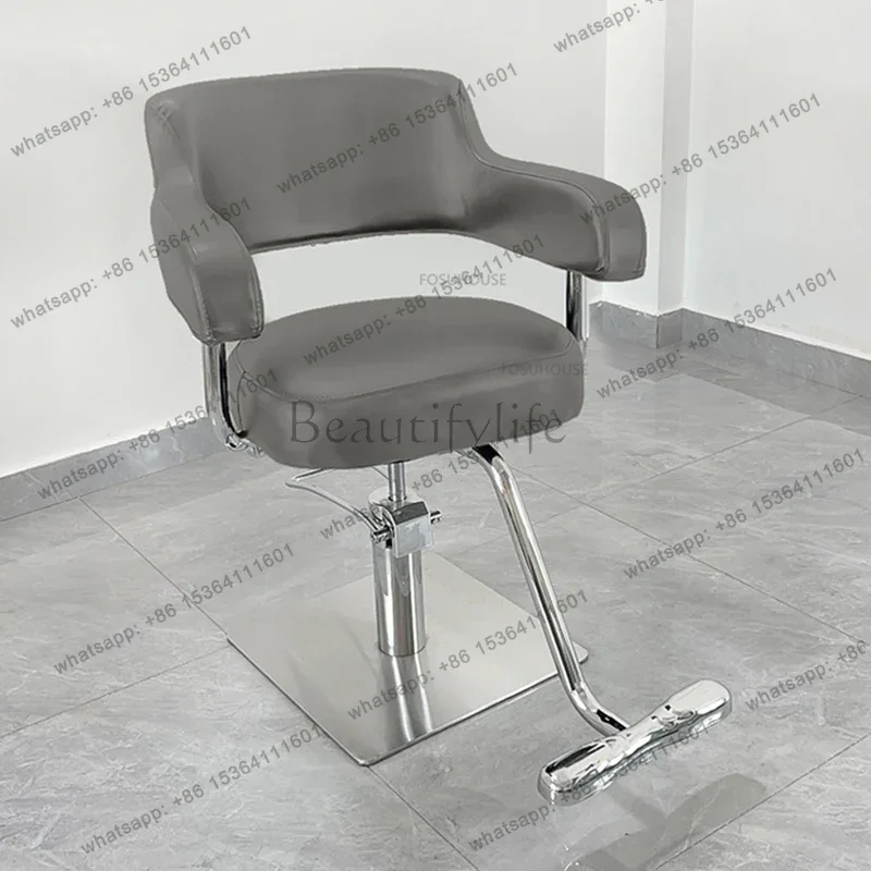 

Modern Artificial Leather Barber Chairs For Salon Furniture Perm Chair Liftable Design Barber Shop Backrest Hair Salon Chairs R
