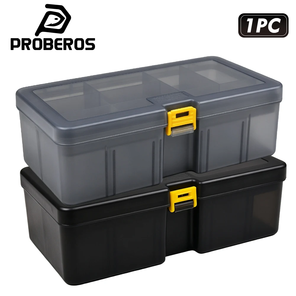 PROBEROS 1PC Double Layer Fishing Tackle Box Adjustable Compartments Portable Lure Hook Bait Storage Organizer Case