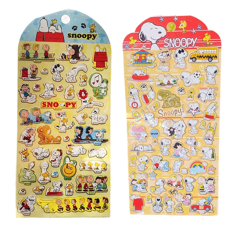 Snoopy Cartoon Anime Stickers Graffiti Decals Laptop Phone Guitar Luggage Waterproof Bronzing Hand Tent Stickers Kawaii Kid Toy