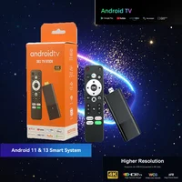 S02 H313 Android TV Stick Set Top Box 4K 2,4G 5G WiFi Quad Core BT5.0 HDR10 WiFi Dual asistente de Google para reproductor multimedia de red