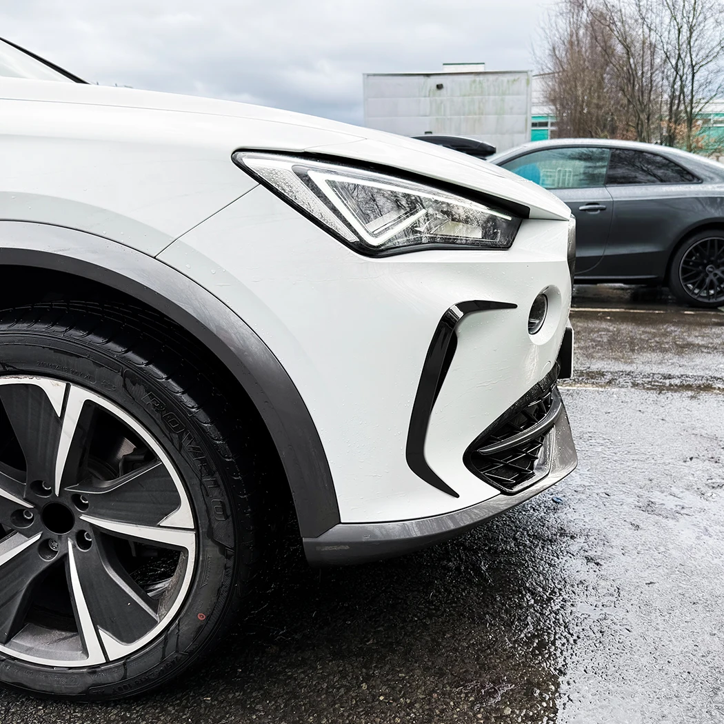 Für Cupra Formentor MK1 2020-2024 Auto Frontstoßstangenabdeckung Windmesser ABS Glänzend Schwarz Nebelscheinwerfer-Zierleiste Lichtblende – Detail 7