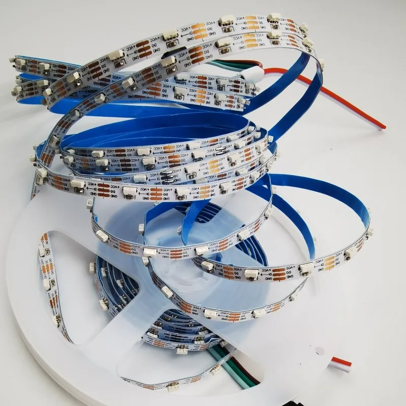 Imagem -03 - Endereçável Side Emitting Rgb Led Strip Fita Luz Cor Sonho Estreito Pcb Sk6812 Dc5v 4020 Smd 60 Leds por m mm Ws2812b