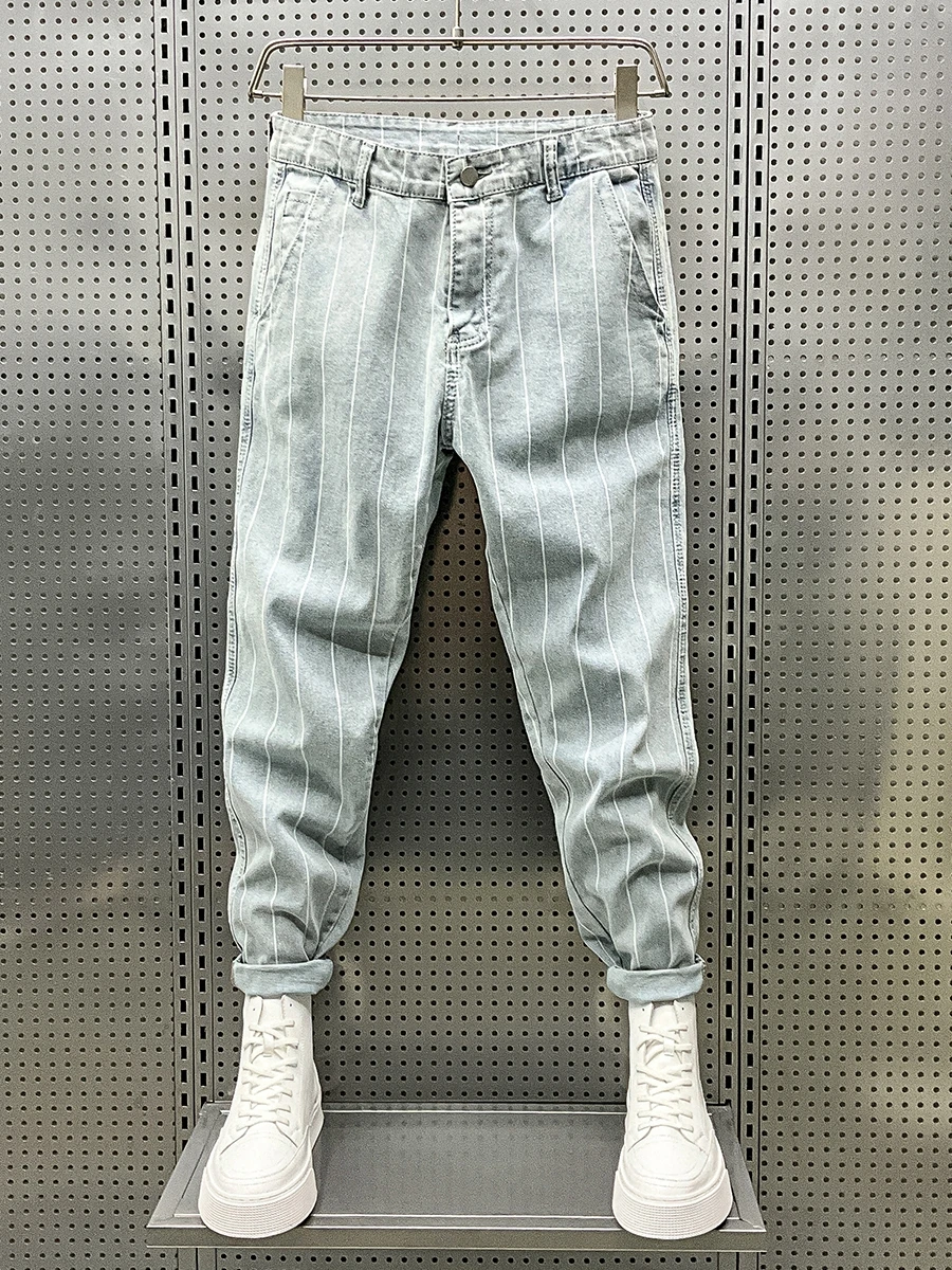 

2024 New Men's Patchwork Fashion Jeans Hip Hop Slim Straight Elastic Cycling Denim Pants Male Casual Streetwear Trouser B131