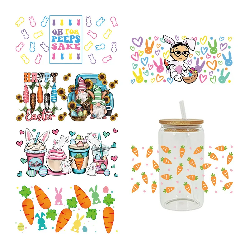 

UV transfer stickers glass crystal label crystal stickers cross-border special stickers for 16oz glass cups 23cmX11cm