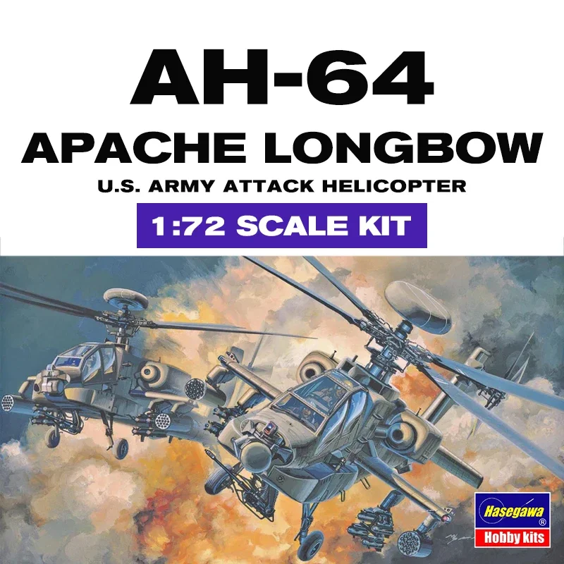 Hasegawa Plastic Assembled Aircraft Model Kit 00536 U.S. Army Attack Helicopter AH-64 Apache Longbow 1/72