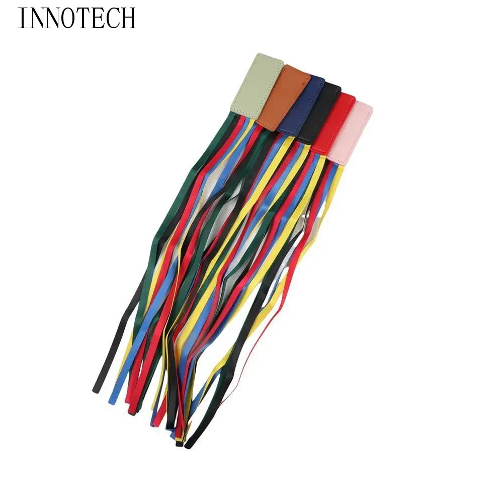 

Reading Bookmark Bookmark With Ribbons PU Leather Pagination Mark Corner Page Marker Handcrated Multi-color Book Reading Sorter