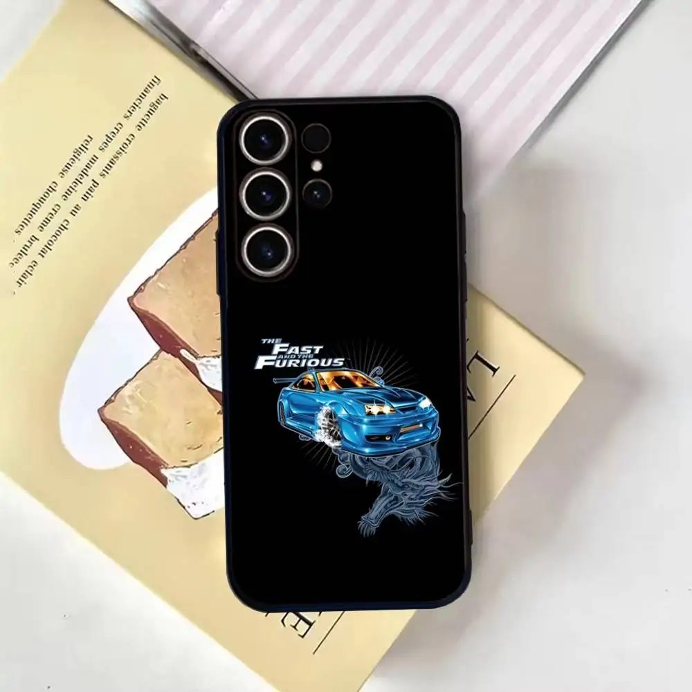 حافظة هاتف F-Fast e F-Furious Moive لهاتف SamsungS25,24,21,22,23,30,Ultra,20,Plus,Fe,Lite,not,10,9,Soft Black Cover