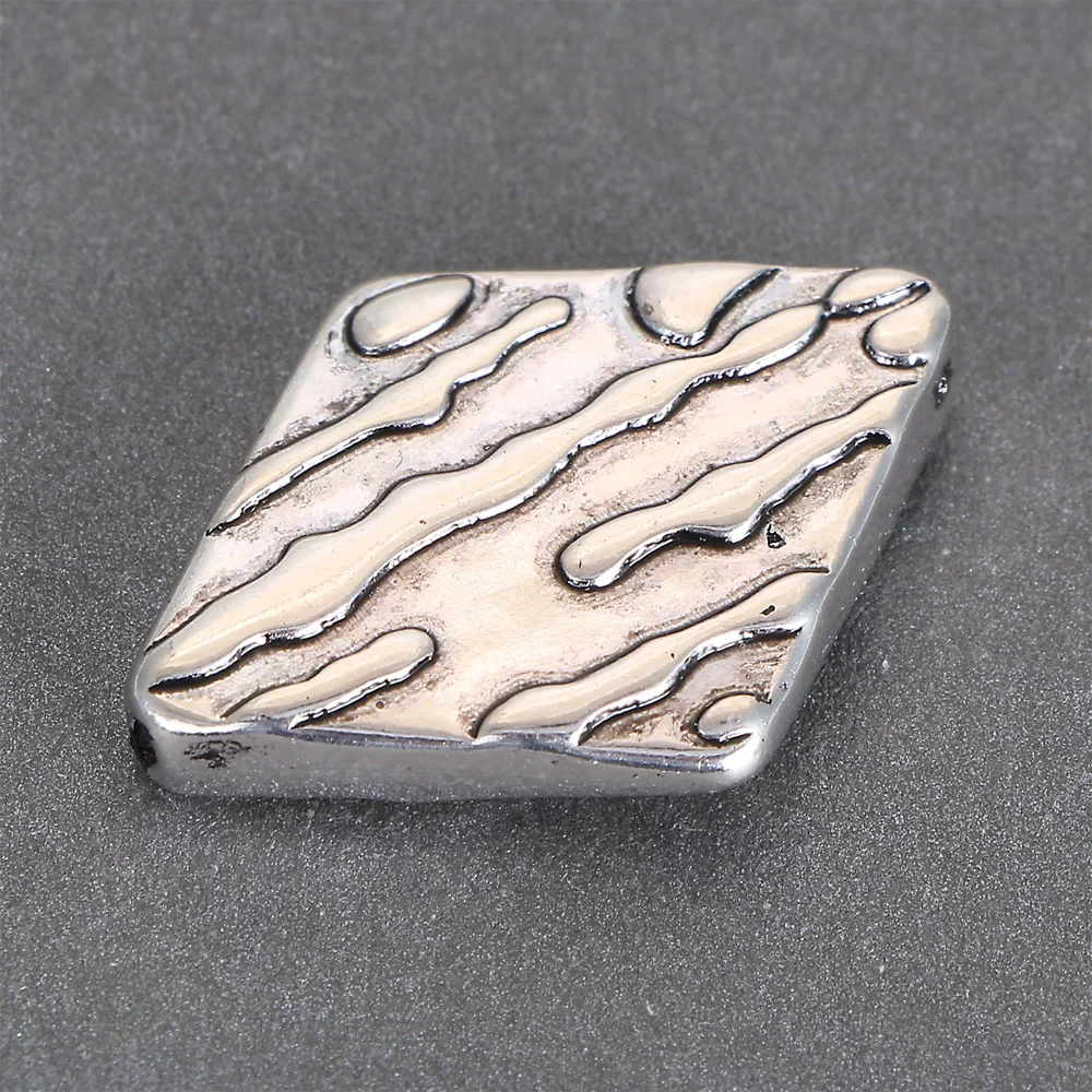 30Pcs Retro Vintage Fluted Corrugated Antique Design Plating Acrylic Spacers Loose Wave Rhombus Beads For Diy  Jewelry Making