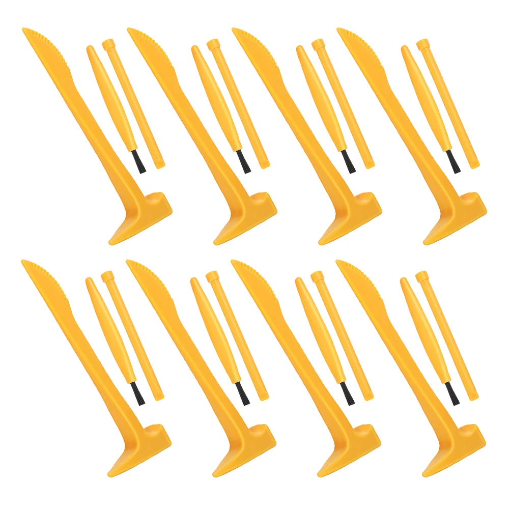 8 Sets Dig Kits Archaeological Excavation Tools Kids Digging Toys Orange Pvc Child