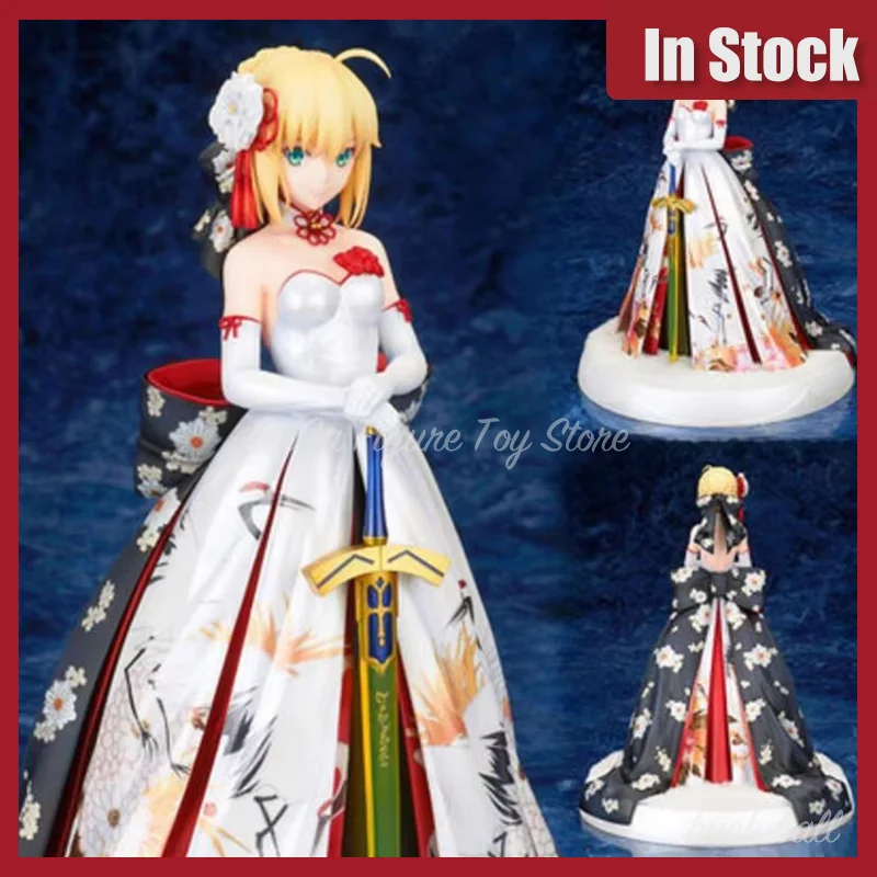 26cm Fate Fgo Anime Figure Saber Kimono Crane Dress Girls Pvc Model Doll Cute Handmade Desktop Display Ornament Crafts Gift Toys