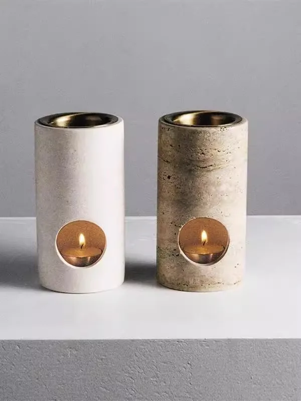 Natural Marble Candlestick European Style Modern Light luxury Home Use Romantic Candlelight Dinner Artistic Decoration Ornaments