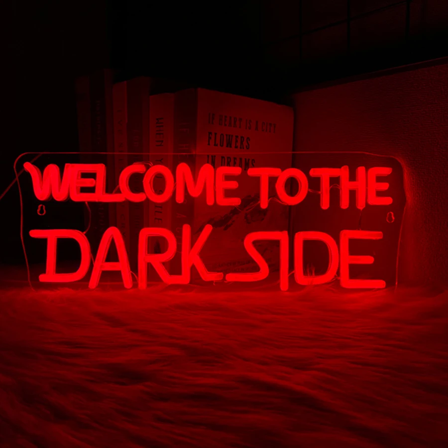 

Welcome To The Dark Side Neon Sign, Letter Lamp Icon Usb Powered, Used For Bedroom, Game Room, Haunted House, Halloween Decor.