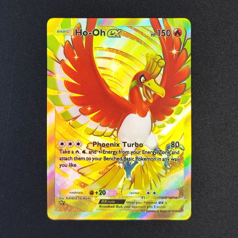 جيب TCG ذاتي الصنع A4 حكمة البحر والسماء Ho-Oh Lugia Umbreon Espeon Crobat Lanturn Kingdra ex مجموعة لعبة بطاقة فلاش #2