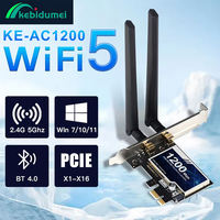 Kebidumei AC1200 WiFi Adapter Bluetooth Dual Band 2.4GHZ/5Ghz PCI Express Wireless Network Card For Desktop For Windows 7/10/11