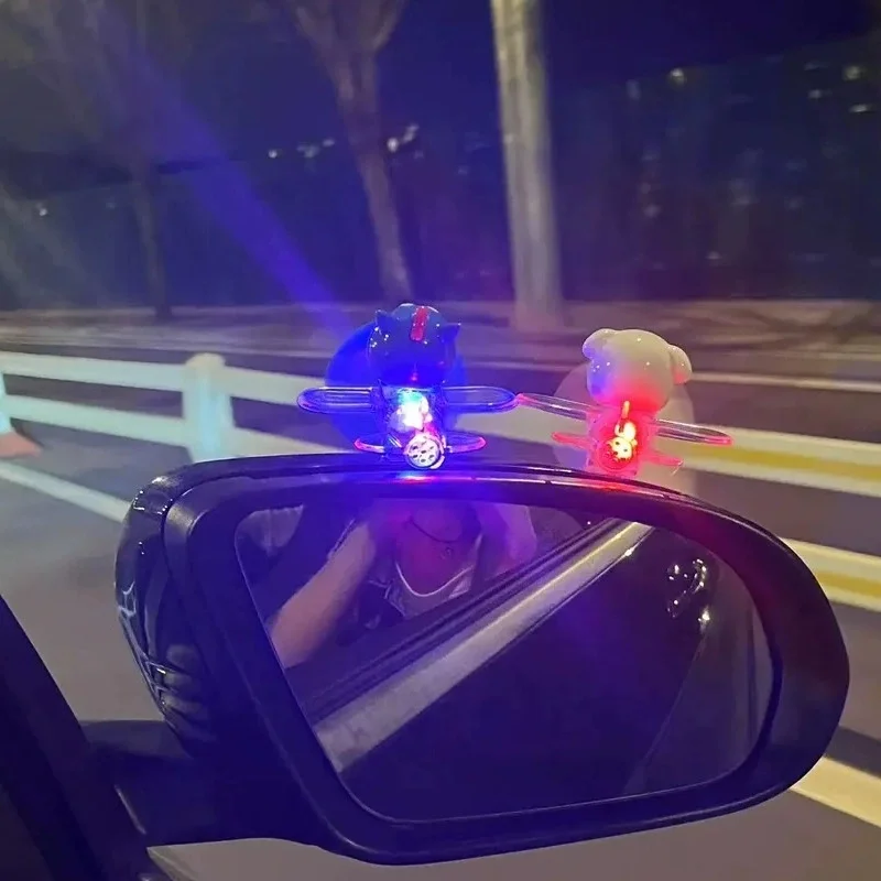 Cute Wind Powered Luminous Airplane, Electric Bike, Motorcycle Ornament, Wind Power Generation Decoration, Rotating Car Ornament