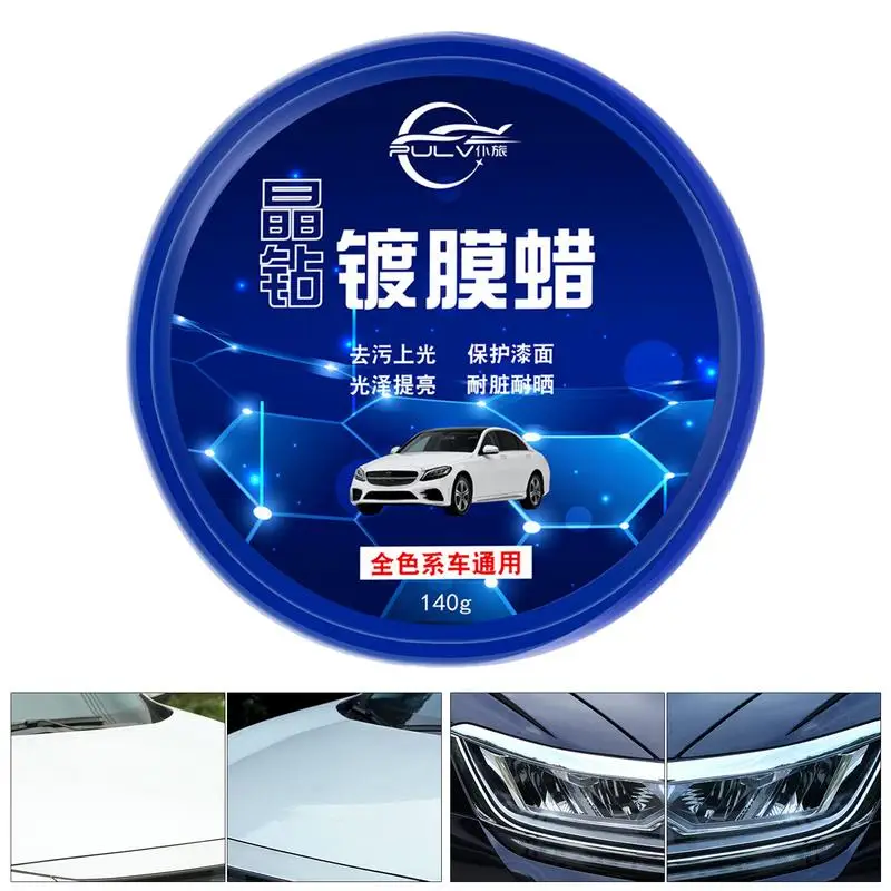 140g Car Polish Car Wax Crystal Plating Set Hard Glossy Wax Layer Covering Paint Surface Coating Formula Waterproof Film