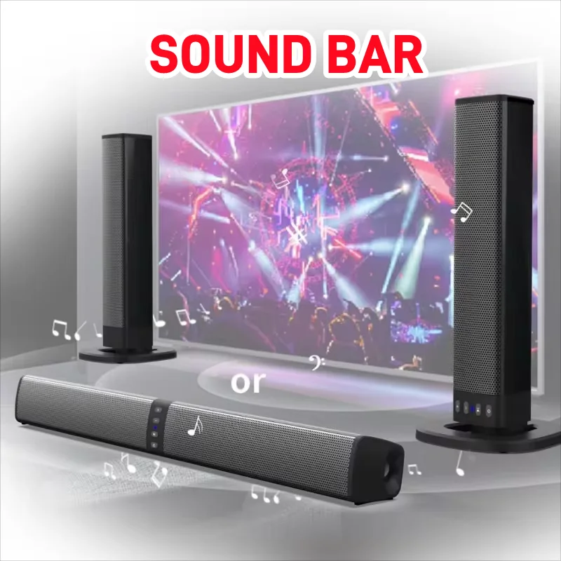 

40W TV Soundbar Wireless Speakers Separated Column Home Theater Subwoofer with Fm Radio TF AUX for Computer TV Boom Box