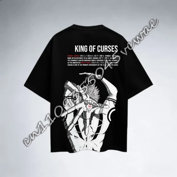 

2026 Bandai Anime "Jujutsu Returns" T-shirt Cool Street Summer Style Loose Men's and Women's Adult Top New Style