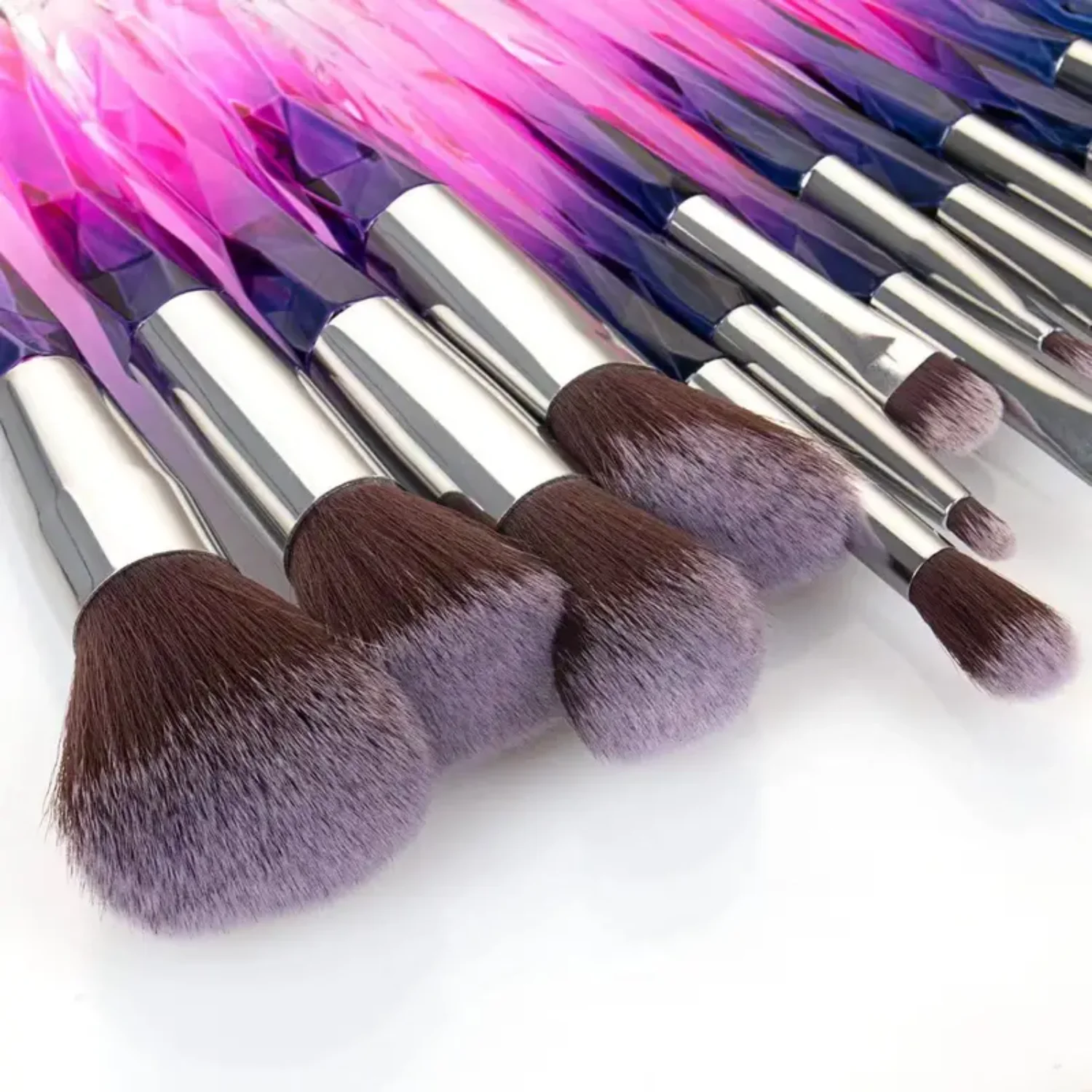 Crystal Makeup Brushes Set 15 PCS - Premium Synthetic Bristles for Powder, Foundation, Blush, Concealer, Eye Shadow, Eyeliner, E