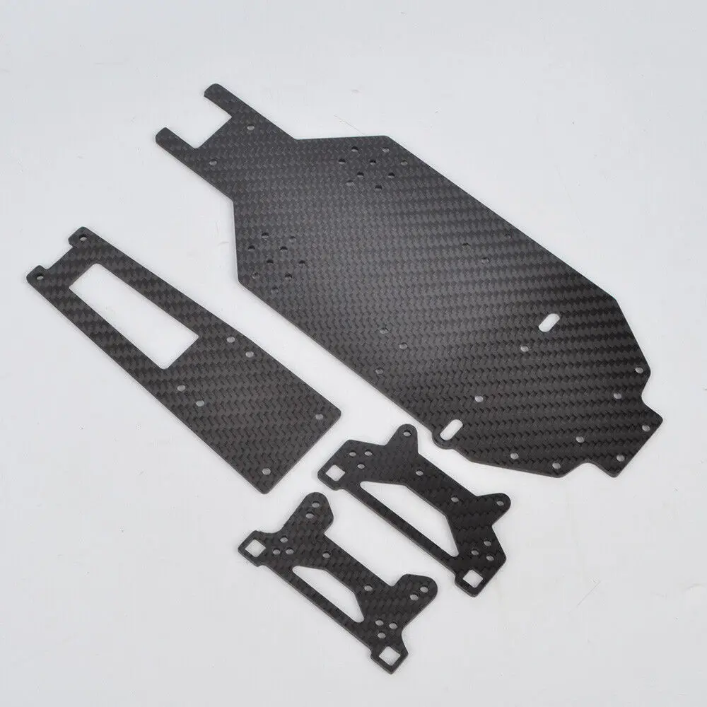 Kit de conversión de actualización de cubierta inferior superior de carbono para actualizaciones de chasis Tamiya TA02 TA02SW TA02S