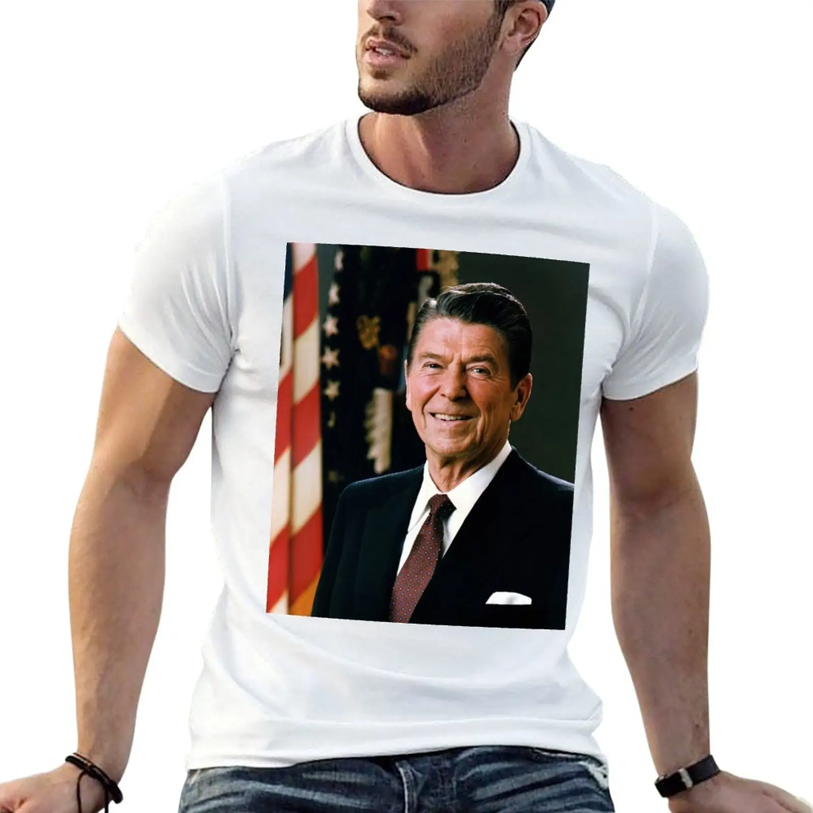 

Ronald Reagan T-Shirt cotton t shirts man 100% man t shirts high quality luxury brand man graphic t shirt T-Shirt