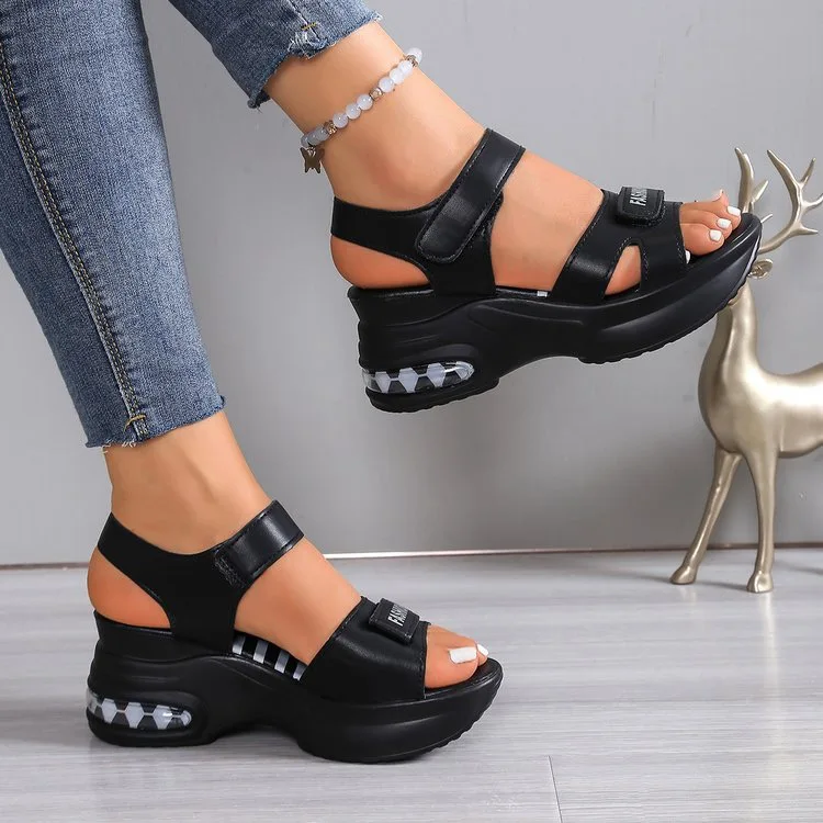 

Summer New Fashion Ladies Outdoor Sports Magic Tape Sandals Stylish Velcro Flip Flops for Women