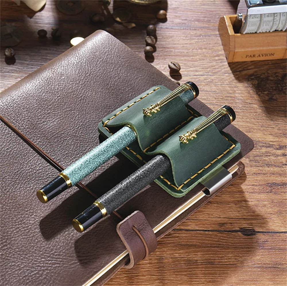 

Зажим для ручки из натуральной кожи, аксессуары для ноутбуков из нержавеющей стали, товары ручной работы, 5 цветов, чехол для ручки из натуральной кожи