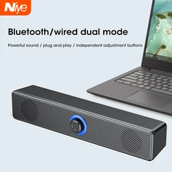 Niye Wired and Bluetooth Speaker 360 surround Stereo Home Movie Sound Bar Audio Loudspeaker For Desk Computer Subwoofer