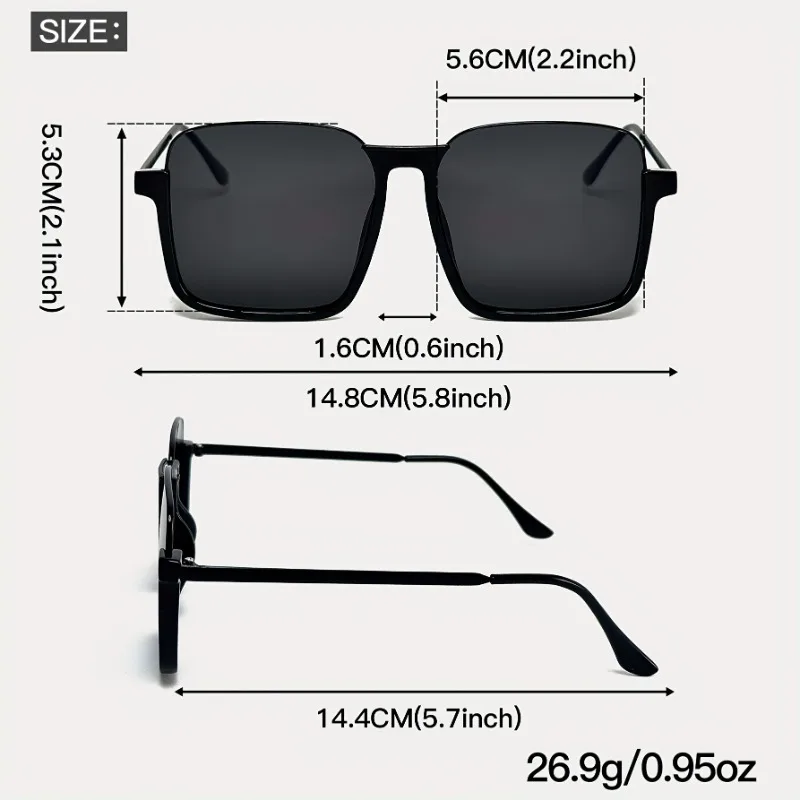 Gafas de moda con montura cuadrada de inspiración vintage, gafas decorativas de material compuesto unisex para hombres y mujeres