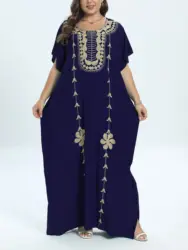 Robe africaine traditionnelle en coton, grande taille, Dashiki, Abaya pour femmes, adt marocain pour femmes, caftan à manches courtes, couverture