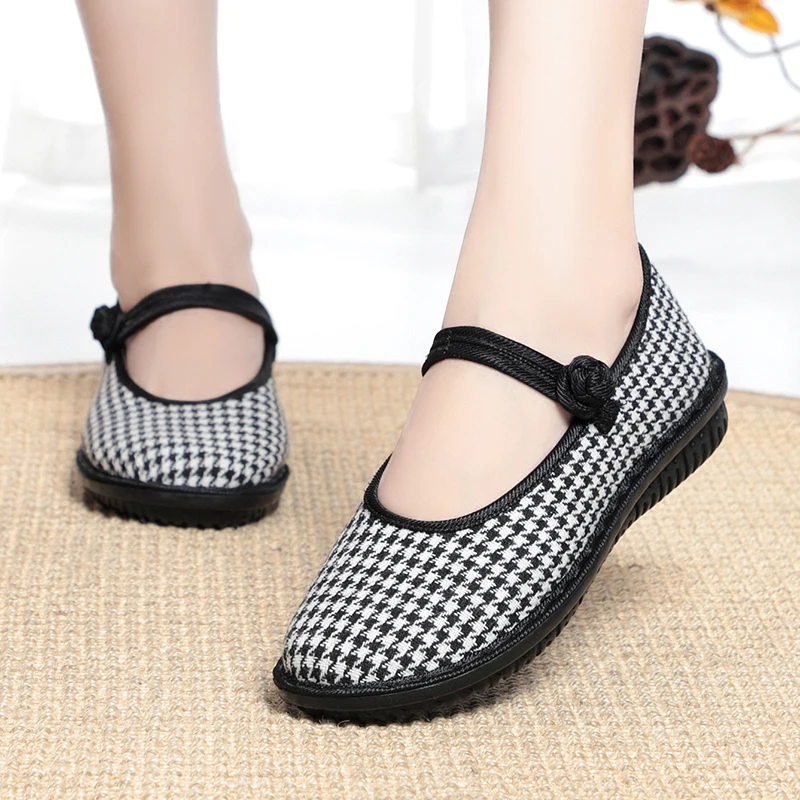 Size 35-40 Women Flat Shoes Spring Autumn Female Canvas Shoes Casual Zapatos Mujer Thick Bottom Leopord Mary Chaussure