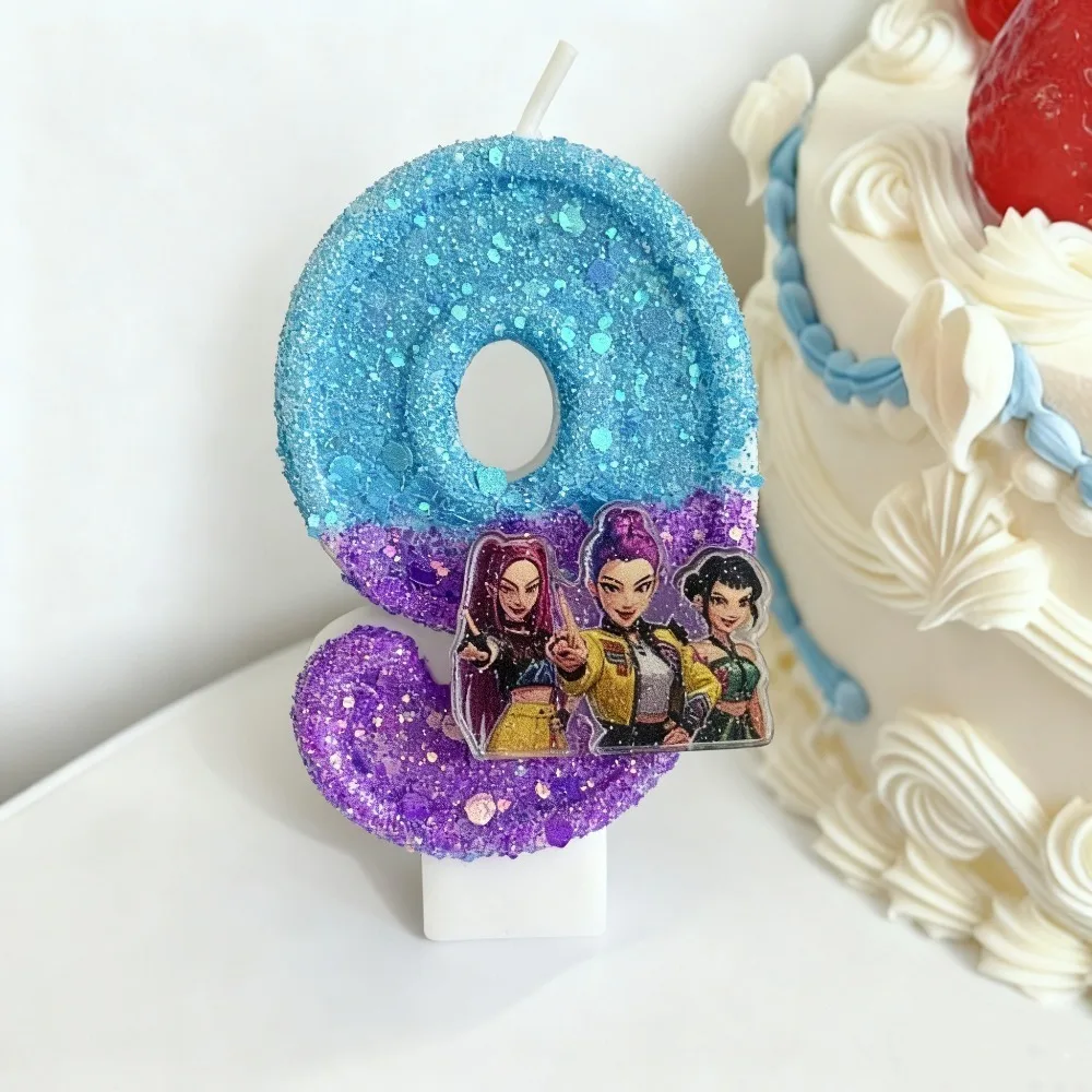 케이팝 데몬 헌터 캔들 번호 어린이 생일 파티 생일 케이크 장식 베이비 샤워 파티 선물 용품