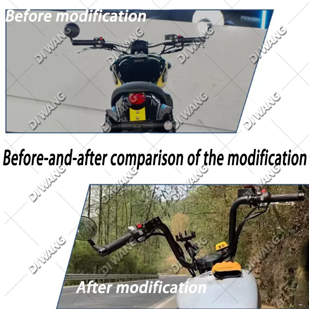 FOR BENDA Chinchilla 300 BD300 Modified High Handlebar Handle Bar Steering Riser Extended Cable Motorcycle Accessories