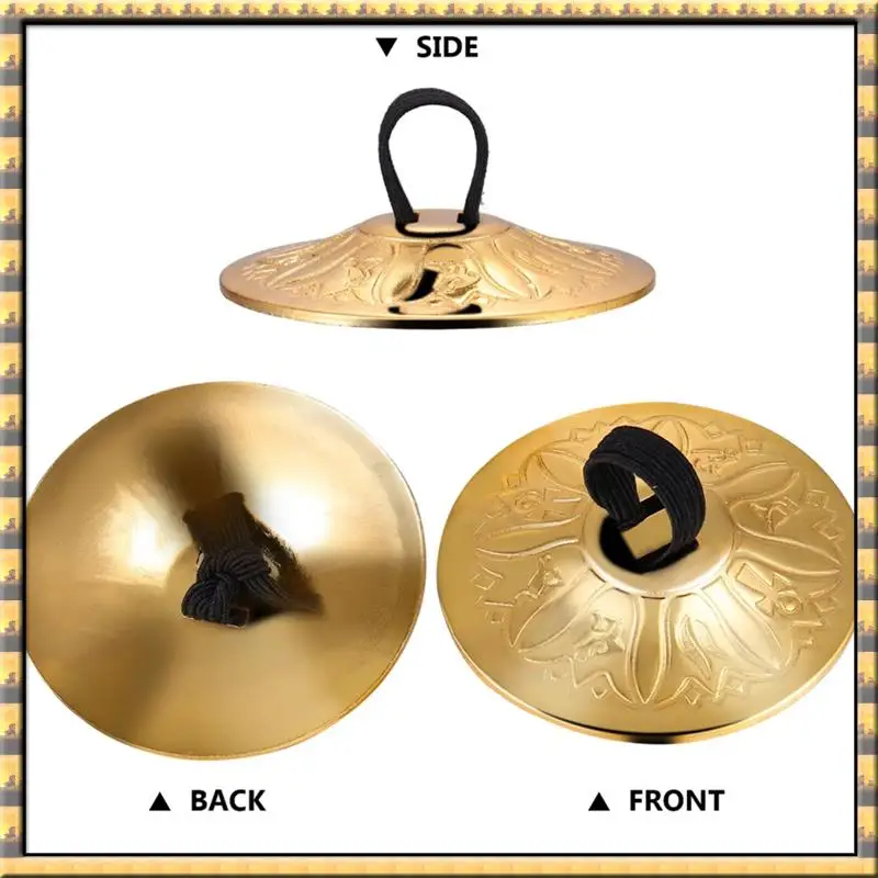 AA79 Nuevo 4 Uds platillos de dedo de cobre platillos de dedo pequeños Mini platillos para danza del vientre platillos para instrumentos musicales fácil de instalar fácil