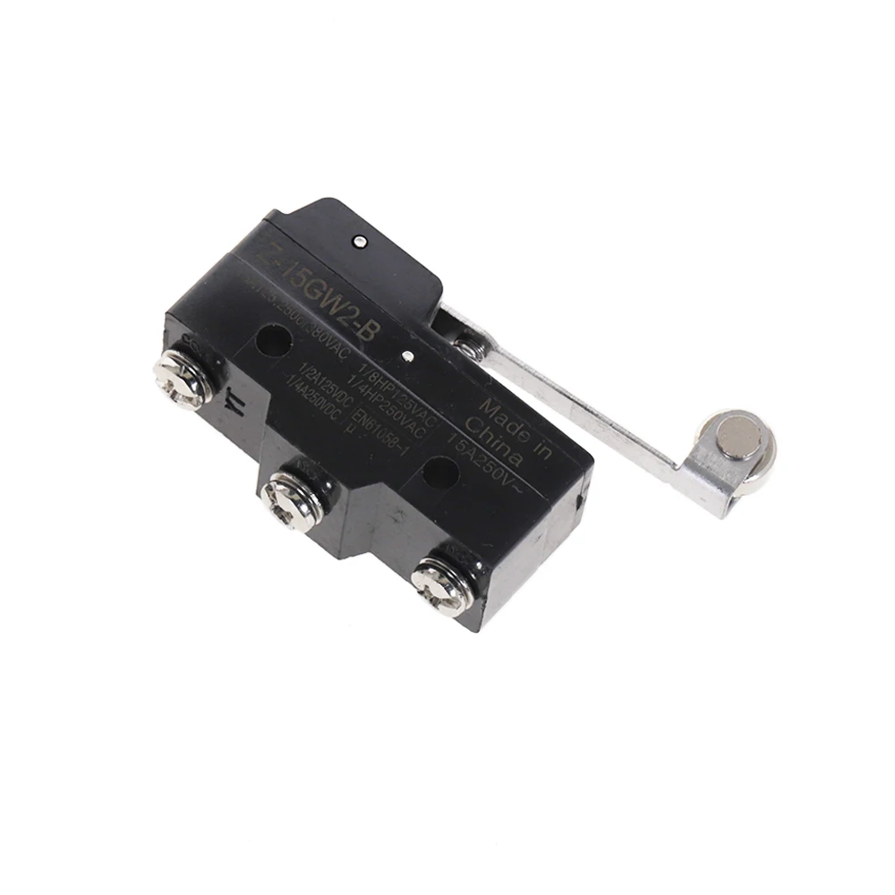 Z-15GW2-B จำกัดสวิตช์ Micro Switch SPDT Momentary Roller แขนบานพับ Lever Switch