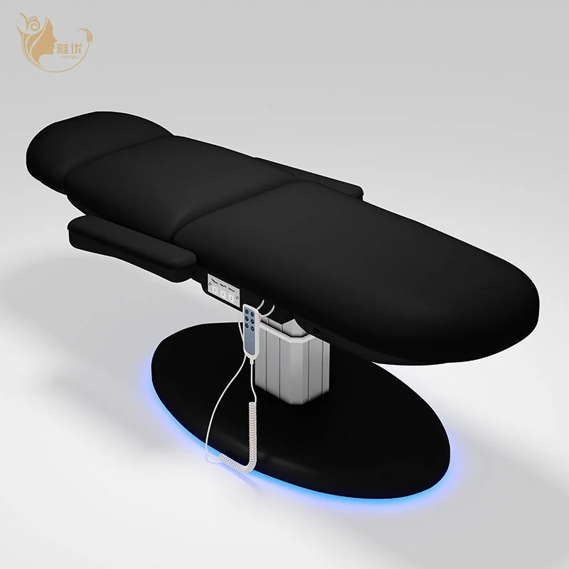 أثاث تجميل ذو قاعدة ذهبية لصالون التجميل، طاولة تدليك سبا فاخرة، سرير رموش كهربائي لمستحضرات التجميل، سرير رموش قابل للطي في الفندق #3