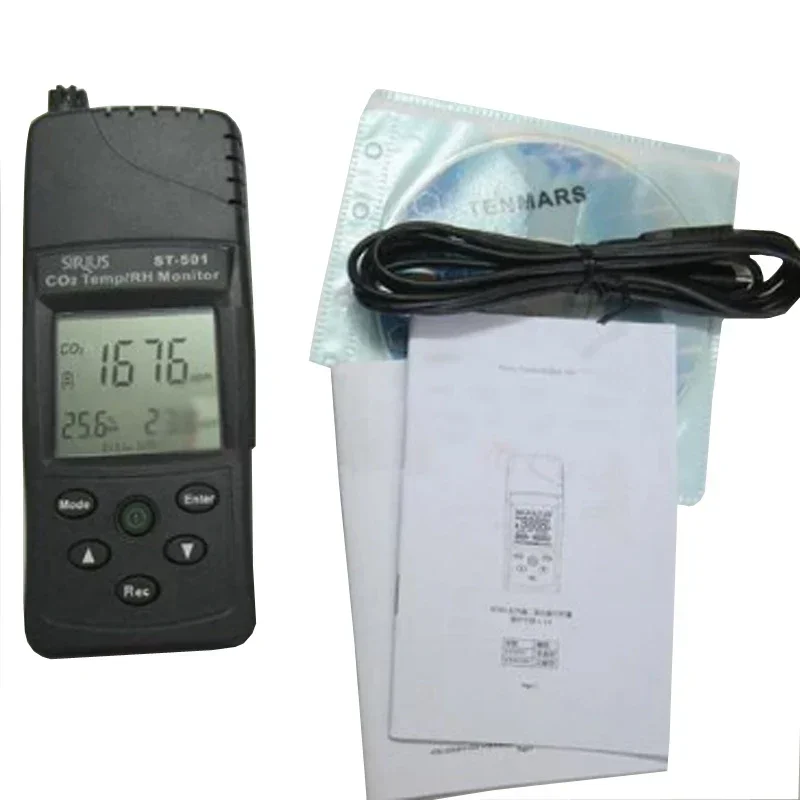 TENMARS  ST-501 ST501 Infrared CO2 Analyzer Contact CO2 Temperature Humidity Sensor