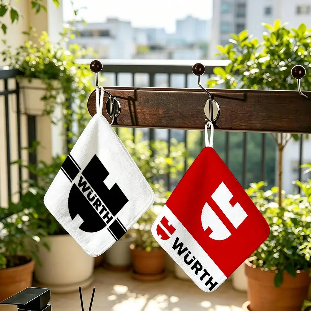 LOGO W-urths Tool  Household Hanging Towel Polyester Cotton Hand Wiping Towel Sturdy For Bathroom Bedroom